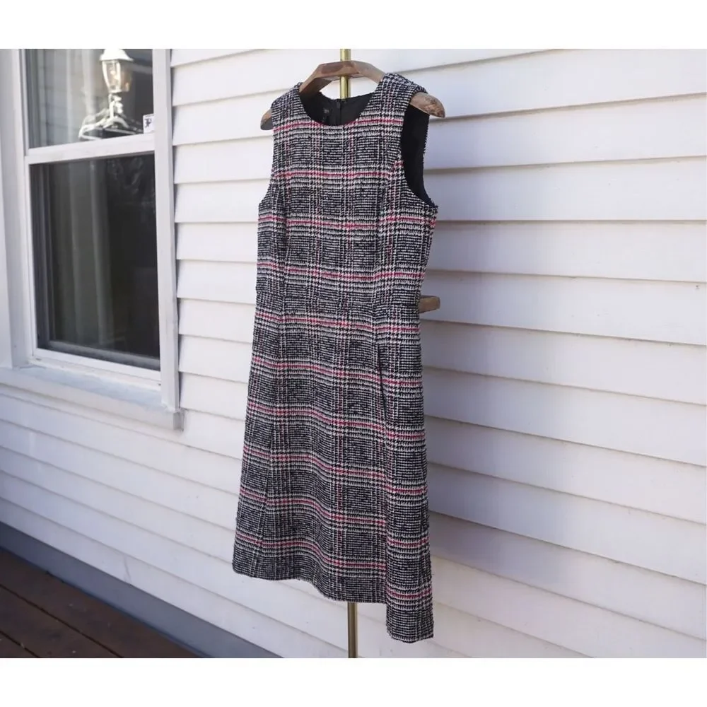 Talbots Houndstooth Wool Blend Sleeveless Shift Dress - Picture 6 of 7